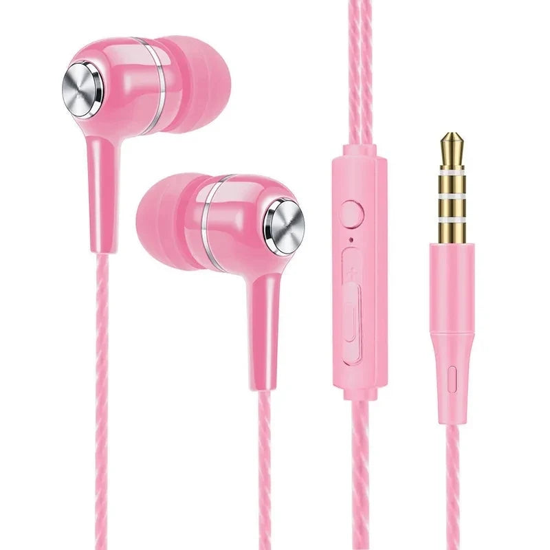 Wired Headphones 3.5mm In-Ear Sport Earbuds Bass Mobile Phone Earphone Stereo Headset with Mic Volume Control Music Earphones