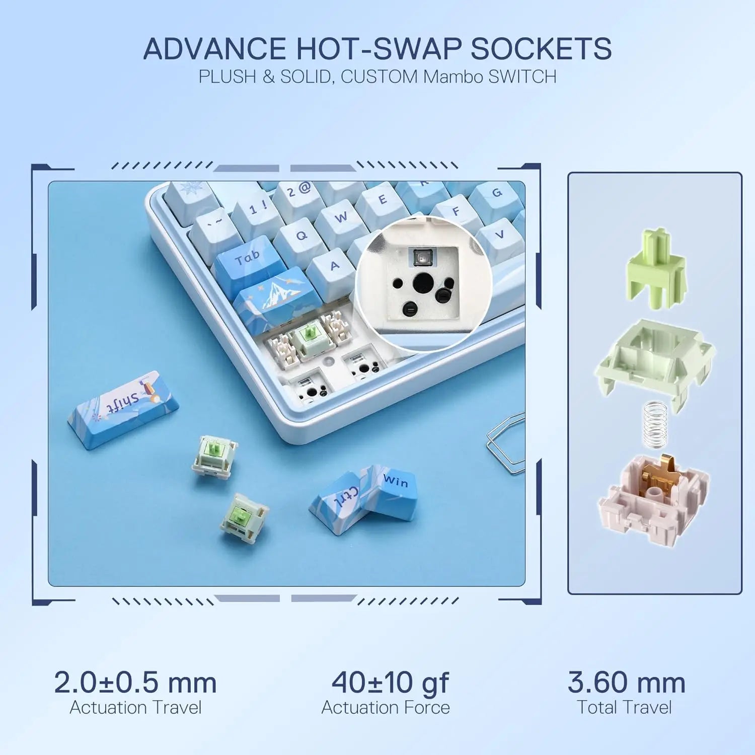 Redragon K707 PRO SE 80% Wireless Gasket RGB 3-Modes 87 Keys Gaming Mechanical Hot-Swap Keyboard, Mint Mambo Switch