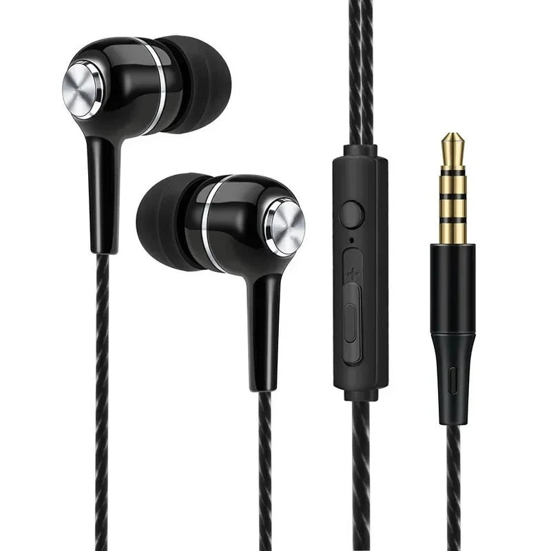 Wired Headphones 3.5mm In-Ear Sport Earbuds Bass Mobile Phone Earphone Stereo Headset with Mic Volume Control Music Earphones