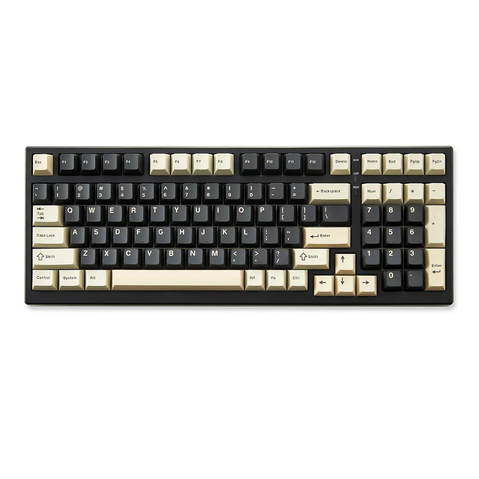 YUNZII YZ98 White Full Size Mechanical Gaming Keyboard, Vintage 99 Keys Hot Swap Gasket 98% Layout Wireless RGB Backlit Keyboard