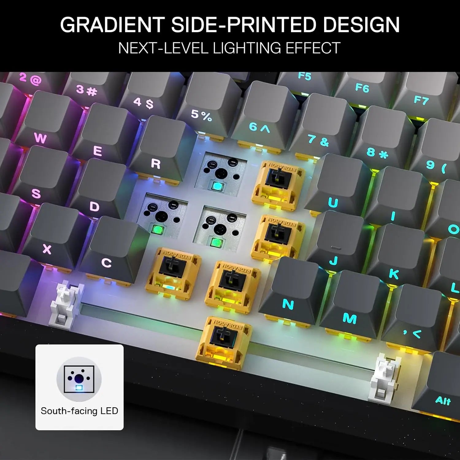 Redragon K687 PRO Wireless CNC Gasket Gaming Keyboard, 81 Keys Mechanical Keyboard,Litsea Switches