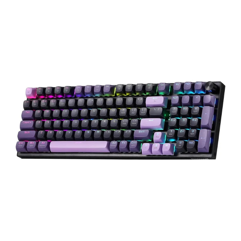 Redragon K740 PRO 98 Keys Wireless RGB Gaming Keyboard, 3-Mode PBT Mechanical Keyboard w/Solid Aluminum Base,