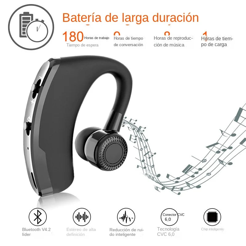V9 Business Earphones Bluetooth 5.0 Ear Hook TWS Wireless Headphones with Mic Hands-free Call Headset In-Ear HiFI Music Headset