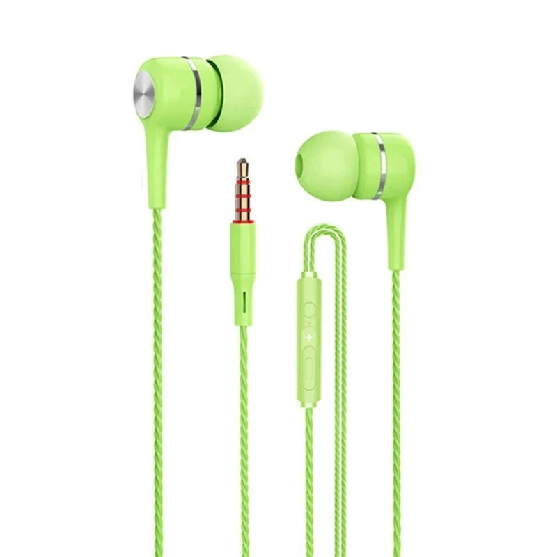 Wired Headphones 3.5mm In-Ear Sport Earbuds Bass Mobile Phone Earphone Stereo Headset with Mic Volume Control Music Earphones