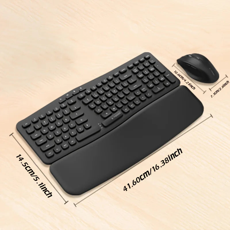 E-YOOSO 2.4ghz Wireless Keyboard and Mouse Set, Ergonomic with Wrist Rest, Automatic Sleep Mode, for Home ,office and Gamers