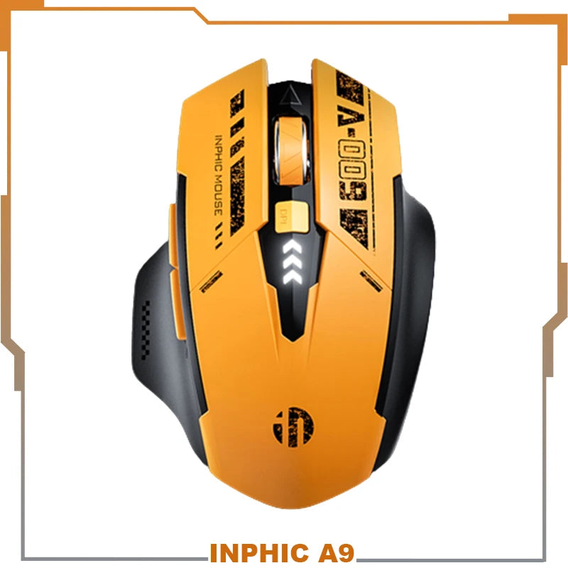 Inphic A9 2.4G Bluetooth Rechargeable Wireless Silent  Gaming Mouse   Three-mode  Mecha Style Mouse   For Pc  Office  Laptop
