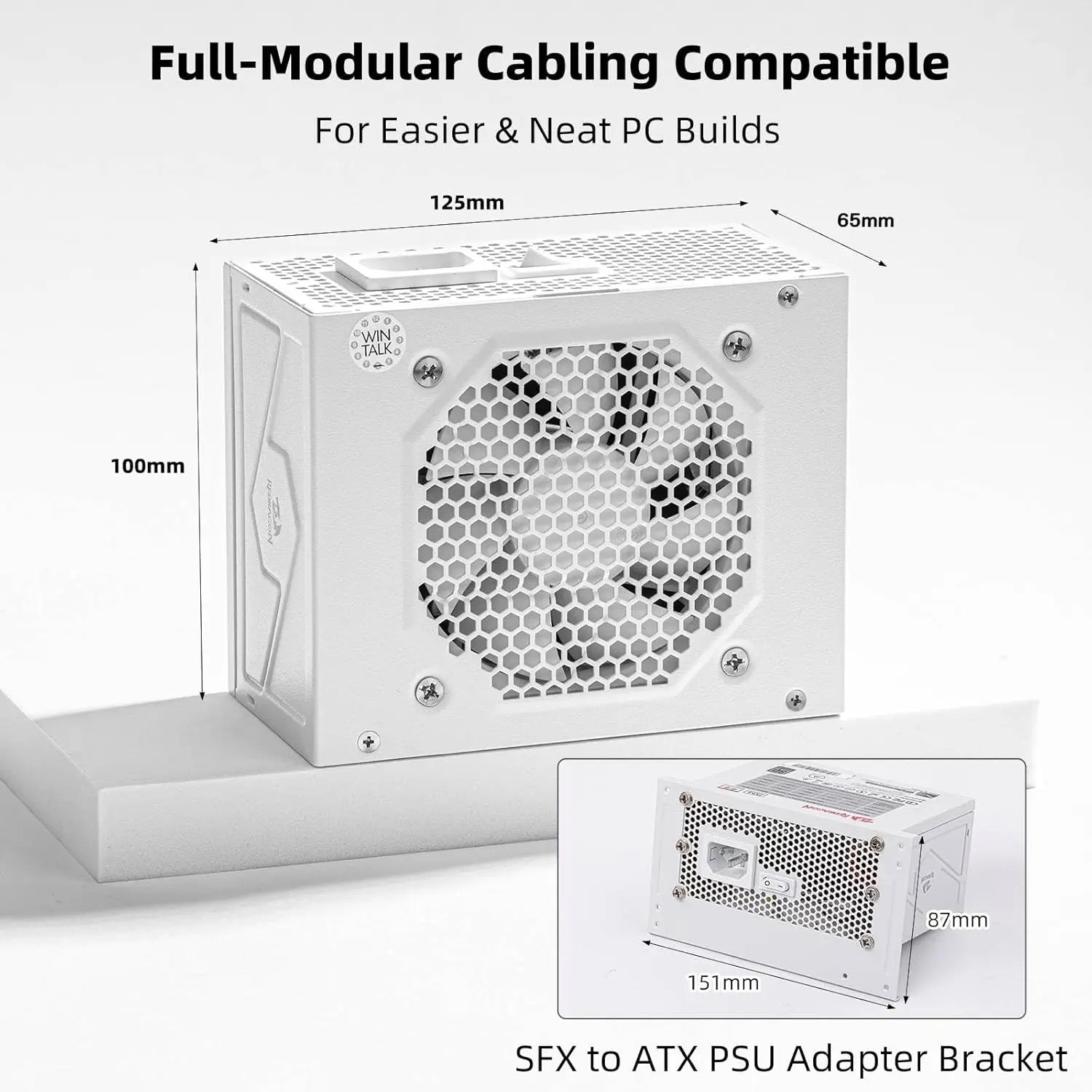 Redragon PSU015 80+ Platium 750 Watt SFX Fully Modular Low Noise Smart-ECO 0 RPM Fan ATX Compatible Panel Power Supply