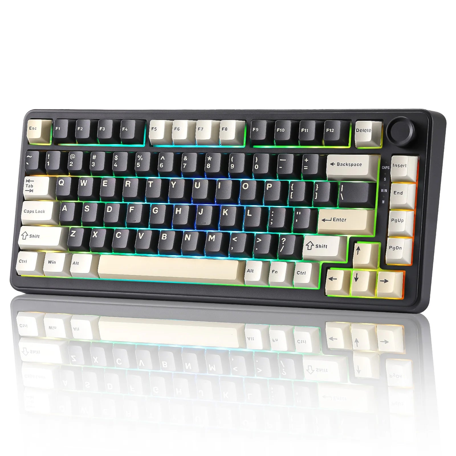 YUNZII B75 RGB Mechanical Keyboard, Wired 75% Hot Swap Gaming Keyboard with Knob, Gasket Custom RGB Backlit Keyboard for Win/MAC